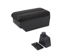 QASULER Car Accessories, for Renault, for Clio Mk4 Car Armrest Box Armrest Car Central Storage Container Centre Console Storage Box Car Armrest Box(BLACK B3 Style Red Line)