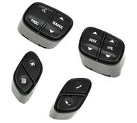 QASULER Car Cruise Control Button, for Buick, for Rainier 2004 2005 2006 2007 Car Interior Parts Light Steering Wheel Radio Source Switch Control Button 1999442 1999443 Steering Wheel Switch Kit(BLACK