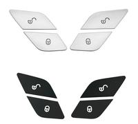 QASULER Car Door Lock Unlock Switch Button Cover Trim Sticker, for Mercedes-Benz, C E GLC S CLS Class Vito W205 W213 X253 W212 Car Door Switch Button Cover(Silver)