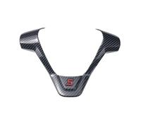 QASULER Car Refit Accessories, for Ford, for New Fiesta MK7 2009-2017, for Ecosport 2012-2017, Car Steering Wheel Covers Trim Sticker Steering Wheel Sticker(A Type Carbon Fiber)