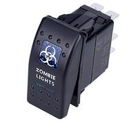 QASULER Car Switch Boat Truck Light Toggle 5pin Waterproof, for 12-24V Bar Style Blue Rocker Reverse Rear Marine Switch Panel(4)
