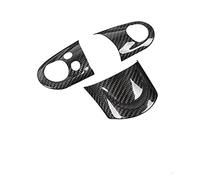 QASULER Carbon Fiber Car Steering Wheel Decoration Cover, for BMW, for MINI, ONE COOPERS F54 F55 F56 F60 R55 R56 R60 Car Styling Accessories Car Air Vent Decoration(Black R series)