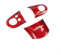 QASULER Carbon Fiber Car Steering Wheel Decoration Cover, for BMW, for MINI, ONE COOPERS F54 F55 F56 F60 R55 R56 R60 Car Styling Accessories Car Air Vent Decoration(Red R series JCW)