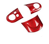 QASULER Carbon Fiber Car Steering Wheel Decoration Cover, for BMW, for MINI, ONE COOPERS F54 F55 F56 F60 R55 R56 R60 Car Styling Accessories Car Air Vent Decoration(Red R series)