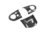 QASULER Carbon Fiber Car Steering Wheel Decoration Cover, for BMW, for MINI, ONE COOPERS F54 F55 F56 F60 R55 R56 R60 Car Styling Accessories Car Air Vent Decoration(Black R series JCW)