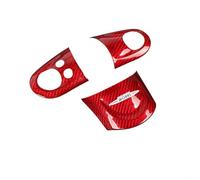 QASULER Carbon Fiber Decoration Cover Steering Wheel Modification Accessories Interior Trim Car Styling, for BMW, for MINI, COOPERS R55 R56 R60 Car Air Vent Decoration(Red Carbon JCW)