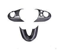 QASULER Carbon Fiber Steering Wheel Decoration Cover, for BMW, for MINI, Cooper S Clubman F54 F55 F56 F57 F60 Car Interior Sticker Accessories Car Air Vent Decoration(Carbon fiber A)