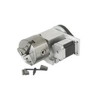 QASULER Center Height 65mm 4 Axis Tailstock 4th a Axis Rotary Axis 3/4 Jaw 80mm 100mm Chuck CNC Indexing Head Nema 23 57 Stepper Motor Lathe Motor(3 Jaws 100mm Chuck)