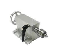 QASULER Center Height 65mm 4 Axis Tailstock 4th a Axis Rotary Axis 3/4 Jaw 80mm 100mm Chuck CNC Indexing Head Nema 23 57 Stepper Motor Lathe Motor(CNC Tailstock)
