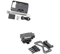 QASULER Detachable Phone Holder, for BMW, F650GS F700GS F800GS F 800 GS Adventure Navigation Bracket Motorcycle GPS Navigator USB Charging Phone Holder Motorbike Phone Mount(BLACK E)