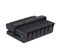 QASULER For 12V Truck Car Rocker Switch Panel Marine With Indicator Light 4 6 Gang Switch Panel Box Boat Yacht Marine Switch(6 Gang)