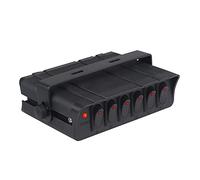 QASULER For 12V Truck Car Rocker Switch Panel Marine With LIGHT Indicator Light 4 6 Gang SPST Switch Panel Box Boat Yacht Marine Switch(6 Gang)