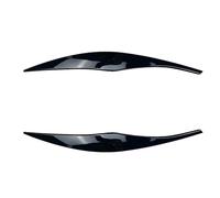 QASULER For 3 Series E90 E91 320i 330i Sedan Touring Car Headlight Eyebrow Eyelid Trim Eyebrows Eyelids Lids 2005-2012 Carbon Fiber Headlight Sticker(Gloss Black)