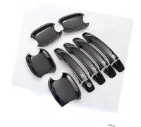 QASULER , for, A4 B8 2009 2010 2011 2012 2013 2014 2015 2016 Glossy Chrome Car Door Handle Cover Exterior Door Handle Trim(Black Handle-Bowl)