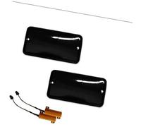 QASULER For Jeep, for Wrangler TJ, for 1997-2005 2006 Car Led Fender Side Marker Lights Bumper Amber Turn Signal Lamps Kit55155629AC 55155628AC Car Turn Signal Light(BLACK 2pc Front Bumper a)