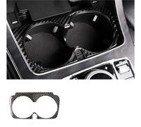 QASULER for Mercedes-benz, C-Class W205 Glc Interior Carbon Fiber Gear Cup Holder Frame Decorative Panel Car Sticker car center console sticker(Black)