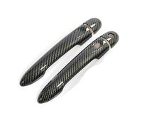 QASULER for Renault, Alpine Vision A110 2017 2018 2019 2020 2021 Carbon Fiber Car Door Handle Cover Styling Accessories Exterior Door Handle Trim(Black 2dr 1 Key 1 Button)