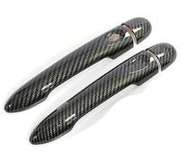 QASULER , for Renault, Clio IV Clio 4 Lutecia 2012-2019 Glossy Carbon Fiber Car Door Handle Cover 2013 2014 2015 Exterior Door Handle Trim(Black Carbon 0key 1 Button)