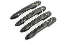 QASULER , for Renault, Megane 3 MK3 III 2008 2009 2010 2011 2012 2013 2014 2016 Carbon Fiber Car Door Handle Cover Exterior Door Handle Trim(Black 4dr No Key 1 Button)