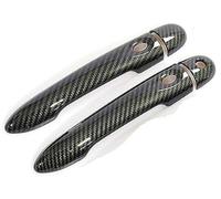 QASULER , for Renault, Zoe Z.E 2012 2013 2014 2015 2016 2017 Carbon Fiber Car Door Handle Cover Exterior Door Handle Trim(Black 2dr 1 Key 2 Buttons)