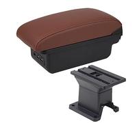 QASULER For Toyota, IQ Armrest Box Car Armrest Interior Central Storage Box Car Accessories Retrofit Parts With USB Car Armrests Car Armrest Box(BLACK B Brown 3usb)