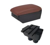 QASULER For VW, for Touran, for Caddy, Car Armrest Box Central Center Console Storage Box With USB Interface Car Accessories Car Armrest Box(BLACK C6 Brown 7usb)
