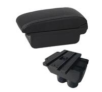 QASULER For VW, for Touran, for Caddy, Car Armrest Box Central Center Console Storage Box With USB Interface Car Accessories Car Armrest Box(BLACK B3 White Line 3usb)