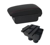 QASULER For VW, for Touran, for Caddy, Car Armrest Box Central Center Console Storage Box With USB Interface Car Accessories Car Armrest Box(BLACK B1 Red Line 3usb)