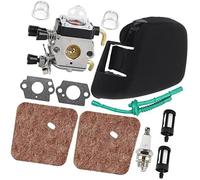 QASULER FS55R Carburetor Air filter Service, for, FS38 FS45 FS46 HL45 FS45C FS46C FS55C FS55RC KM55 String Trimmer Weed Eater C1Q-S97 C1Q-S186 with Filter Cover Spark Plug Fuel Lawn Mower Air Filter