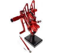 QASULER FX CNC Aluminum Adjustable Motorcycle Rearsets Rear Set Foot Pegs Pedal Footrest Fits, for YAMAHA, YZF R6 1999 2000 2001 2002 Motorbike Foot Rest(Red)