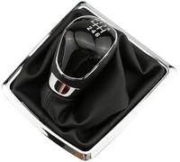 QASULER Gear Shift Knob, Car Gear Shift Knob Lever Shifter Stick Gaiter Boot Cover PU Leather, for Ford, for Focus, 2 MK2, for Fiesta, Kuga 2008 2009 2010 2011 2012 (Size : 6 Black with Dust) Gear Shi