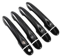QASULER Glossy Black Car Door Handle Cover, for Renault, Megane 3 MK3 III 2008 2009 2010 2011 2012 2013 2014 2016 Exterior Door Handle Trim(Black 4dr 1 Key 1 Button)