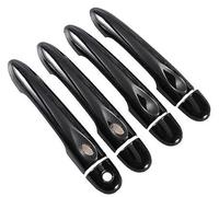 QASULER Glossy Black Car Door Handle Cover, for Renault, Megane 3 MK3 III 2008 2009 2010 2011 2012 2013 2014 2016 Exterior Door Handle Trim(Black 4dr 1 Key 2 Buttons)