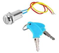 QASULER Motorcycle mobility scooter Ignition barrel Switch, 2 Wire Key Ignition Switch locking Keys Lock, for Electric Scooter Moped Kart Ignition switch lock Anti-Theft Ignition Lock