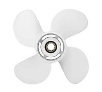 QASULER Outboard Accessory 10 5/8x12 RH Propeller 4 Blades Aluminum Alloy, for Yamaha, 25-60HP Outbord 3-1/2in Gearcase