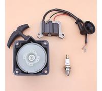 QASULER Recoil Starter Ignition Coil Spark Plug Kit 2 Stroke Grass Trimmer Brush Cutter Engine,for 40-5 43CC 52CC Lawn Mower Recoil Starter