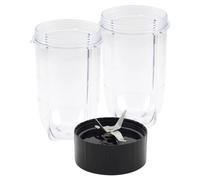 QASULER Replacement Cross Blade + 2Pcs 16Oz Cup Set, for Magic Bullet, Replacement Parts Compatible With 250W MB1001 Blender Blender Lid Blade