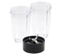 QASULER Replacement Cross Blade + 2Pcs 16Oz Cup Set, for Magic Bullet, Replacement Parts Compatible with 250W MB1001 Blender Blender Lid Blade