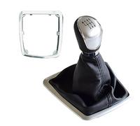 QASULER Silver Black Gear Shift Knob 5 Gear 6 Speed Manual, for Ford, for Focus, 2 MK2 FL C-MAX 2006-2011 MK3 MK4 MK7 Galaxy Gear Shift Knob(Silver-6 Speed)