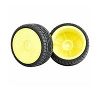 QASULER Speed Tires Wheel, for HSP, 1/10 1:10 Touring Car RC 9071-8003 4PCS Insert Sponge Rc Racing Wheel Set(Yellow Wheel)