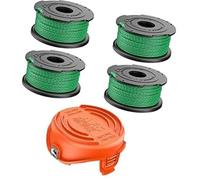 QASULER String Trimmer Spool Line, for Black and Decker, 2mm 20 Feet Autofeed Replacement Spools, for GL7033 GL8033 GL9035 Grass Strimmer Trimmer Cap, for 90583594 (4 Spool + 1 Cap) Lawn Mower Spool