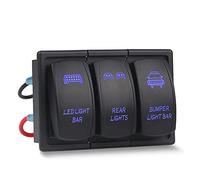 QASULER USB Car Charger Voltmeter 3 4 6 8 Gang Rocker Panel Switch 12v Circuit Breakers, for Truck Marine Boat LIGHT Auto Marine Switch(Model 1)