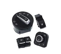 QASULER Window Switch Mirror Switch Headlight Switch, for Volkswagen, for VW, for Passat, B6, for EOS, for Golf, Gti Mk 5 Mk 6 4 Pcs Kit Car Window Switch