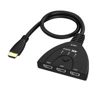 QASVOU 2pcs 4K 60Hz 3D Mini 3 Port HDMI-compatible Switcher Switch Splitter 3 in 1 out Port Hub Cable for DVD HDTV