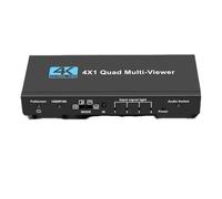 QASVOU 4K 4x1 Quad Multi-viewer HDMI-compatible switcher Seamless Quad Screen Real Time Splitter 4 in 1 out HDMI Switch Adapter