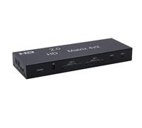 QASVOU 4K 60Hz Matrix 4X2 2 In 4 Out Splitter Switch HDMI-compatible Extractor 2.0 2x4 1080p for DVD PC To TV Monitor(4X2)
