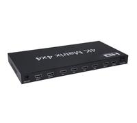 QASVOU 4K 60Hz Matrix 4X4 HDMI 2.0 for HDMI-compatible Switcher Splitter Selector 4 in 4 out HDCP2.2 EDID RS232 for PC TV Monitor