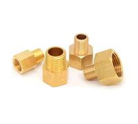 QASYKSLQ 1pc Copper M/F 1/8",1/4",3/8",1/2" 3/4" Male to Female Threaded Brass Coupler Brass Pipe Fitting(02F-02M)