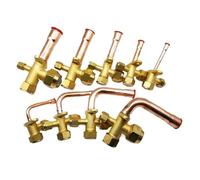 QASYKSLQ 1PC Straight 6.35mm Copper Tube 3 Ways Air Conditioner Angle Stop Valve Fitting