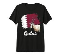 Qatar Flag Arabian Oryx National Animal Design Premium T-Shirt